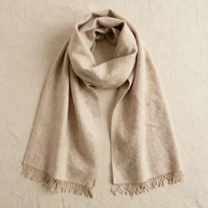 Brushed Wool-Blend Fringe Scarf