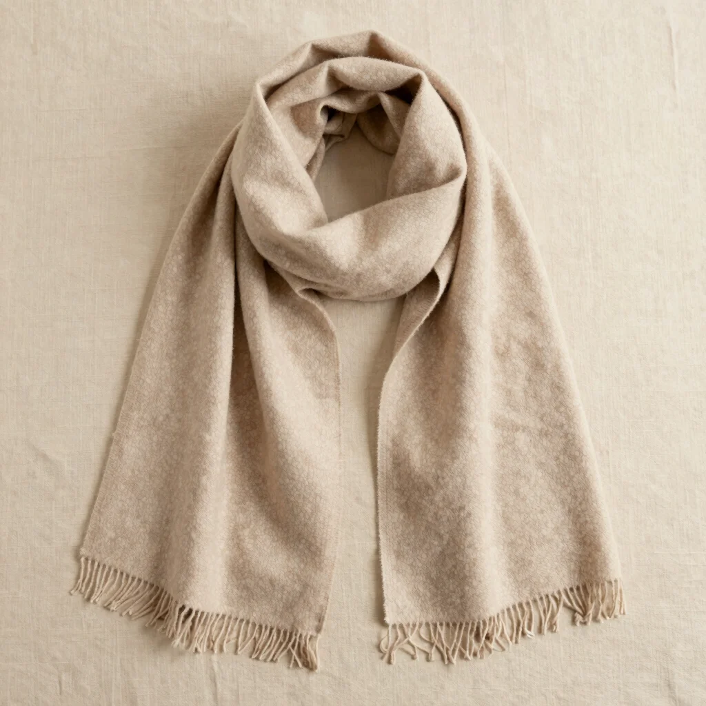 Brushed Wool-Blend Fringe Scarf